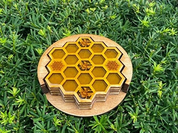 Honey bee coasters on Etsy